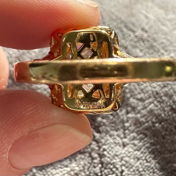 Gorgeous Tycoon brand emerald cut CZ yellow diamond ring - Picture 10 of 13